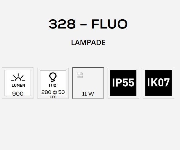 Zeca 328/10 24V lampada con cavo , 900 lumen , 11w , ip55 , ik07
