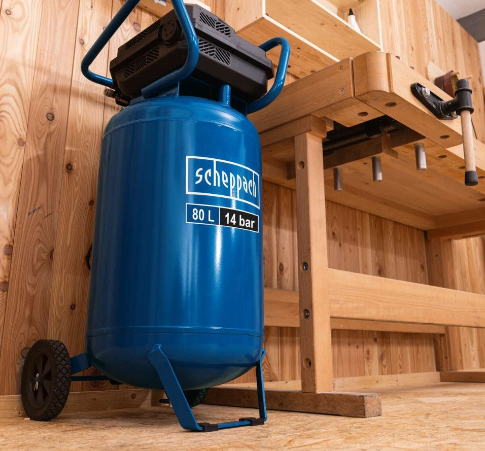 Scheppach HC85V compressore aria 80 litri , 14 bar , max 1700w , 220 V , senza olio