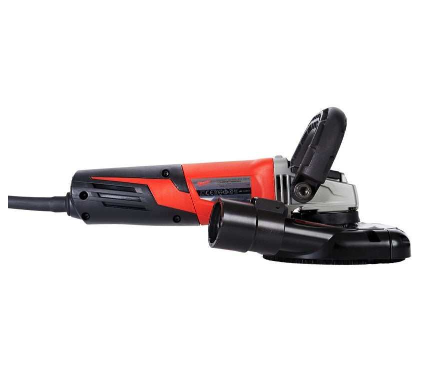 Milwaukee AGV 15-125 XE DEG-SET Smerigliatrice 1550W con cuffia di aspirazione per levigatura , 1550w , 125 mm