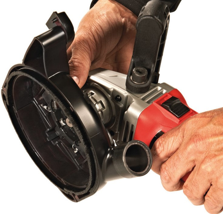 Milwaukee AGV 15-125 XE DEG-SET Smerigliatrice 1550W con cuffia di aspirazione per levigatura , 1550w , 125 mm