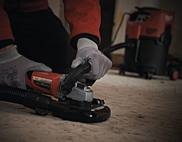 Milwaukee AGV 15-125 XE DEG-SET Smerigliatrice 1550W con cuffia di aspirazione per levigatura , 1550w , 125 mm