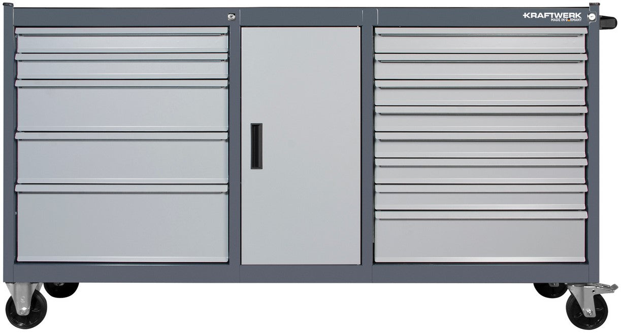 Kraftwerk BT1800 LINE Carrello con ruote Portautensili Cassettiera da officina vuoto , 1885x470xH1000 mm