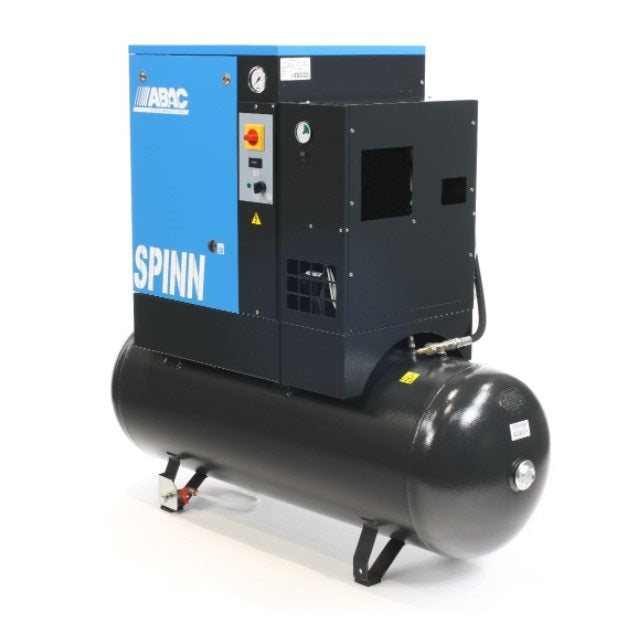 Abac Compressore Spinn a vite silenzioso a velocità fissa con essiccatore , 220v 61 dB, 10 Bar , serbatoio 200 litri