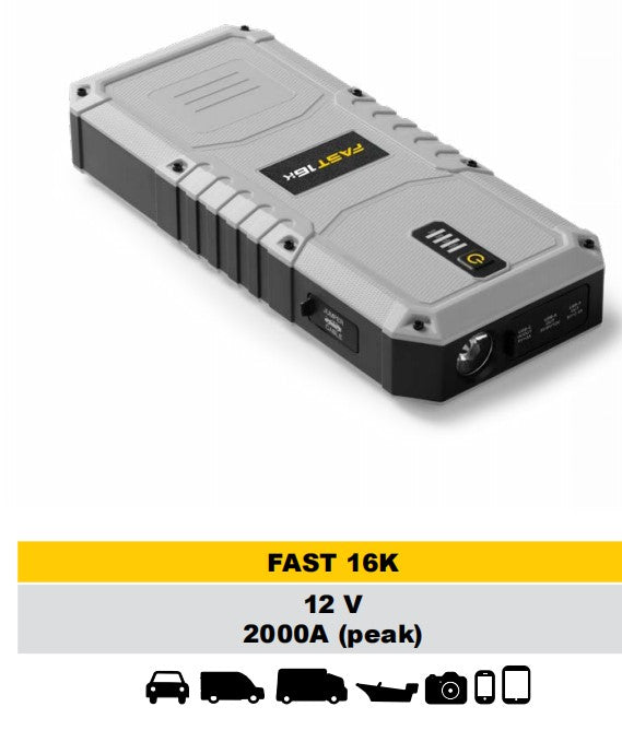 Deca Fast 16K Avviatore emergenza 12V-2000A booster al litio con 3 funzioni