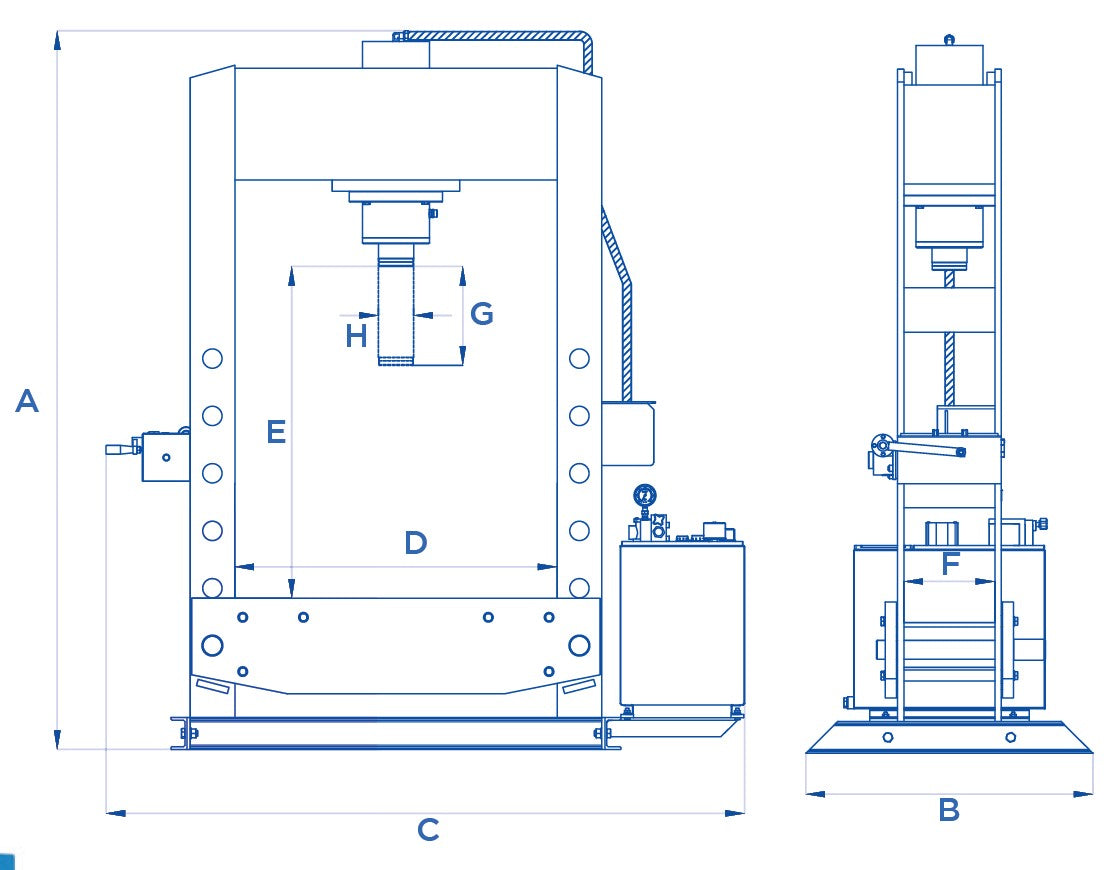 Omcn 156/W Pressa elettroidraulica ad una velocità capacità 20 ton