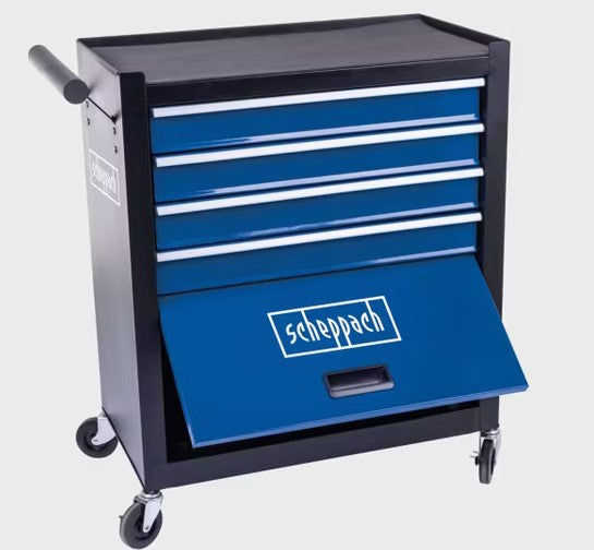 Scheppach tw1300 Carrello porta attrezzi e utensili 4 cassetti + 1 mobiletto , max carico 120 Kg