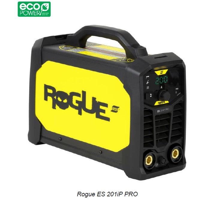 Esab Rogue ES 201iP PRO , SMAW/MMA (elettrodo) , GTAW (TIG) , GTAW-P (TIG pulsato) ,120 - 220v