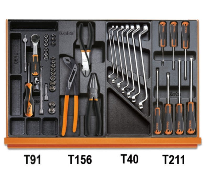 Beta 5904VU/4T Assortimento di 197 utensili per impiego universale in termoformato rigido in ABS