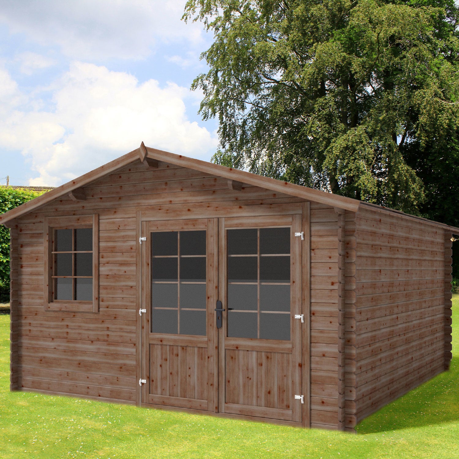 Losa Legnami Ines - Casetta da giardino in legno impregnato, 4 x 4 metri