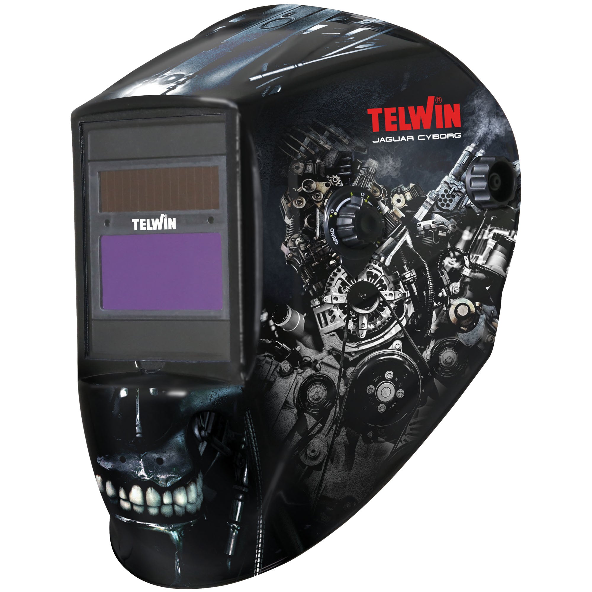 Telwin Jaguar Cyborg - Maschera casco per saldatura autoscurante 