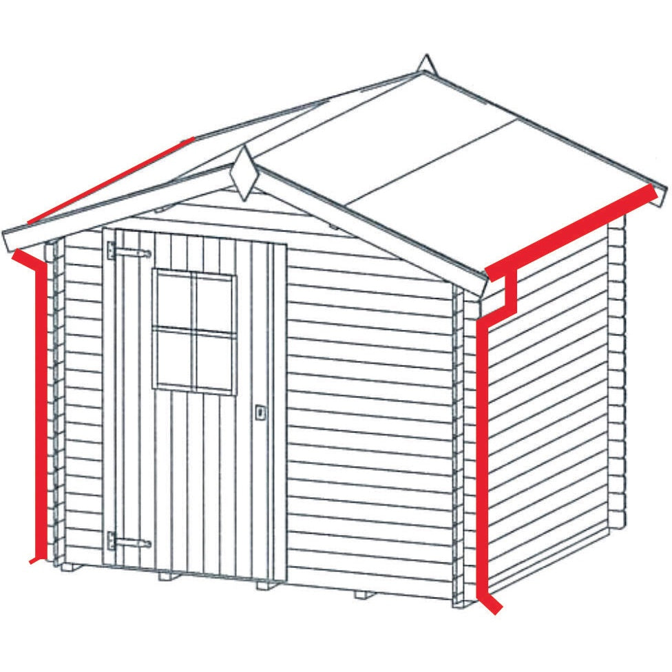 Losa Legnami Kit grondaie D - Grondaie per casette con falde da cm. 301 a cm. 349
