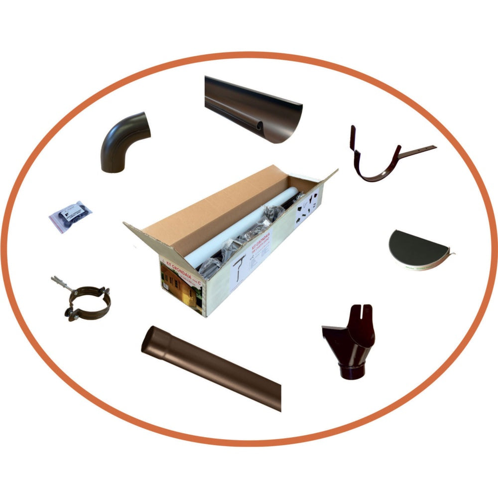 Losa Legnami Kit grondaie D - Grondaie per casette con falde da cm. 301 a cm. 349
