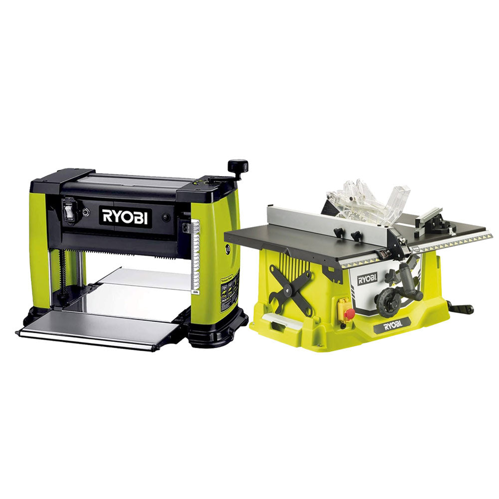 Kit Ryobi lavorazione legno - Banco sega RTS1800-G - Pialla spessore RAP1500