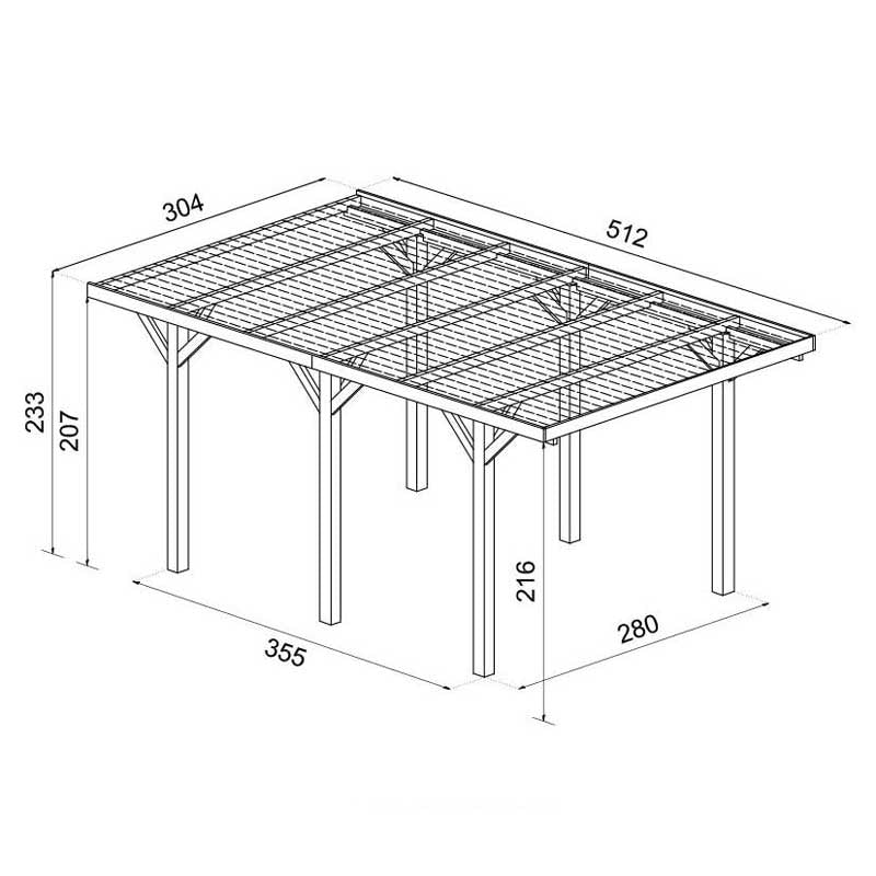 Carport Singolo Senza Copertura - Losa Esterni da Vivere