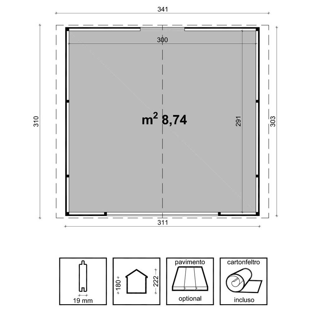 Chiosco Miami Cm. 310X300 - Losa Esterni da Vivere