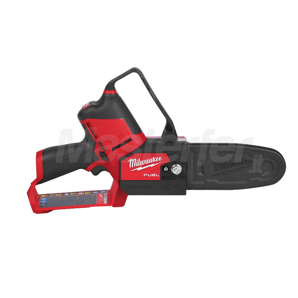 Milwaukee M12 FHS-602X - Elettrosega per potatura a batteria Fuel, 2 batterie da 6Ah in valigetta 4933472212 vista laterale 