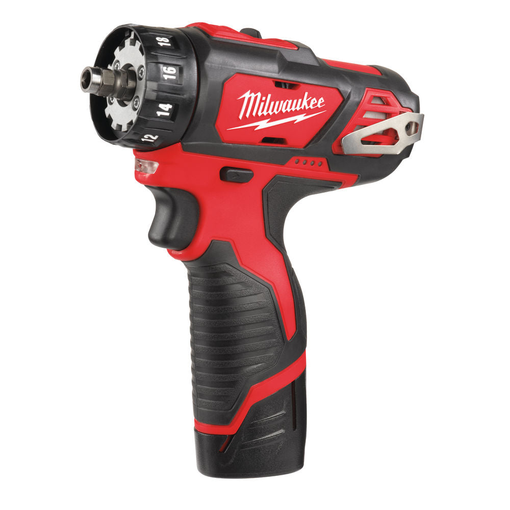 Milwaukee M12 BDDXKIT-202C - Trapano avvitatore a batteria 12V con mandrini intercambiabili 