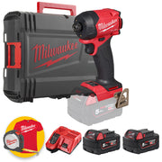Milwaukee M18 FIDRQ-502X - Avvitatore a impulsi silenzioso da 1/4" trasmissione idraulica Surge - 2 x 5Ah