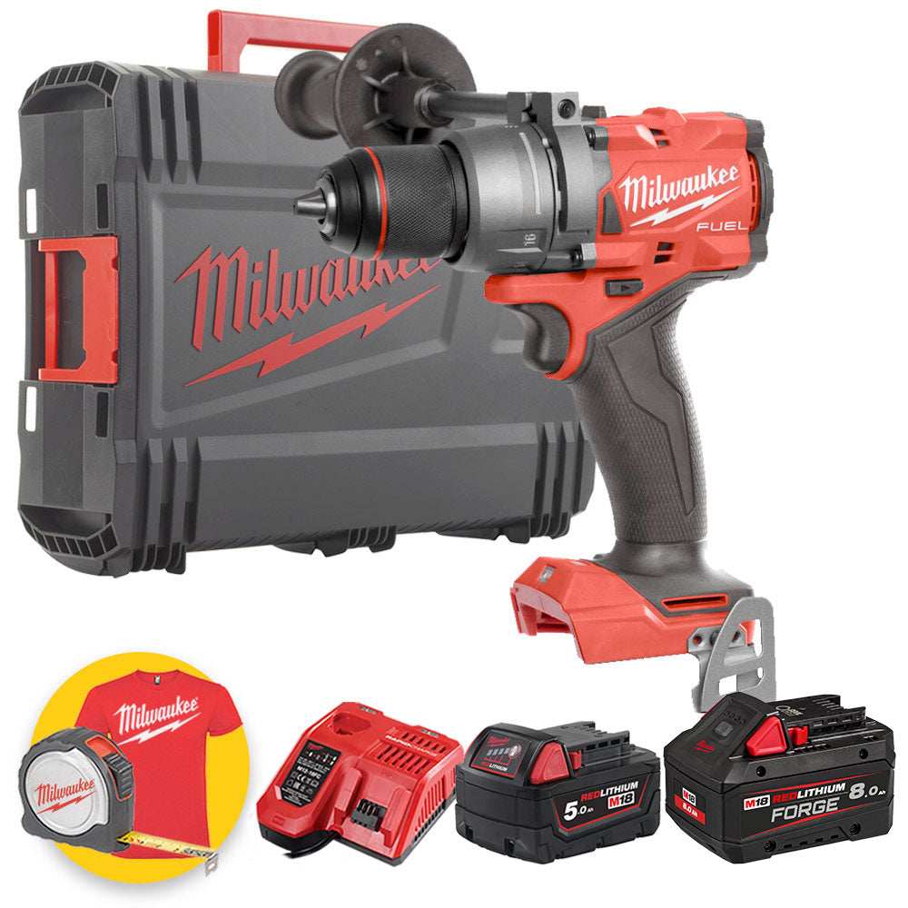 Milwaukee M18 FPD3-552H - Trapano avvitatore con percussione a batteria 18V FUEL - 1 X 8Ah FORGE + 1 x 5 Ah 