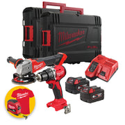 Milwaukee M18 FPP2IT-542X - Set utensili 18V Trapano M18 BLPDRC + Smerigliatrice M18 FSAG125X - 1 x 4Ah + 1 x 5Ah