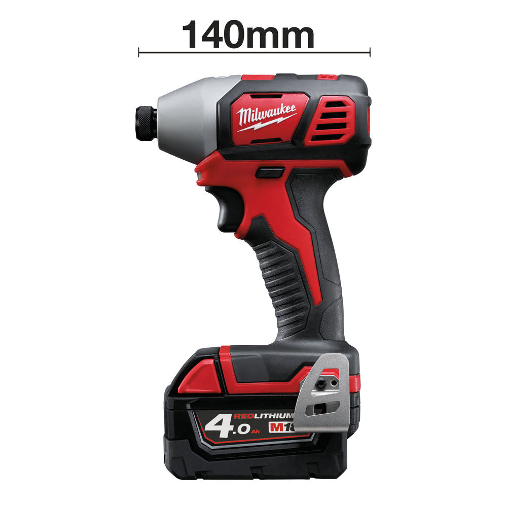Milwaukee M18 BID-402 - Avvitatore a impulsi a batteria 18 Volt 1/4" , 2 x 4,0Ah