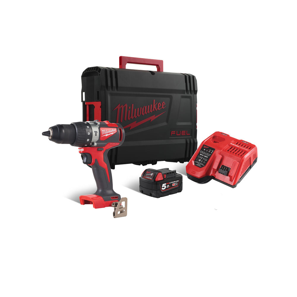 Milwaukee M18 BLPD2-502X - Trapano a percussione 18 Volt - 2 x 5,0Ah in valigetta HeavyDuty
