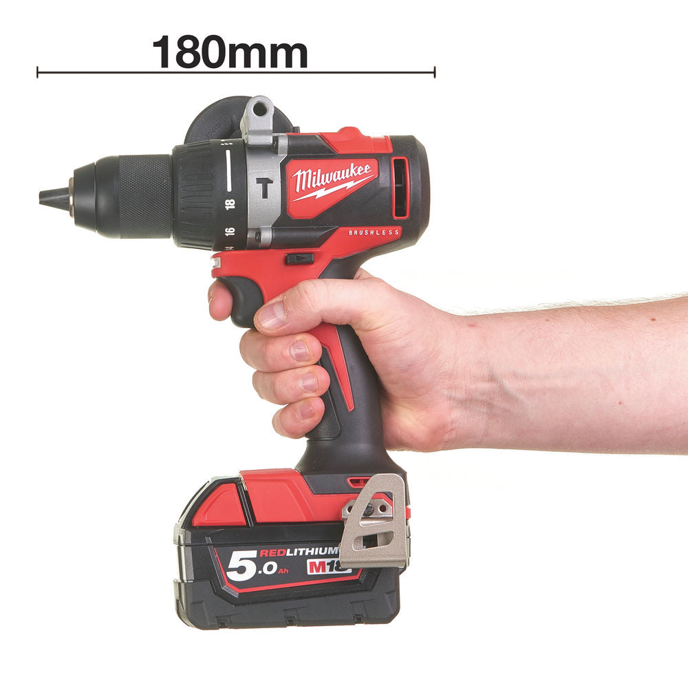 Milwaukee M18 BLPD2-502X - Trapano a percussione 18 Volt - 2 x 5,0Ah in valigetta HeavyDuty