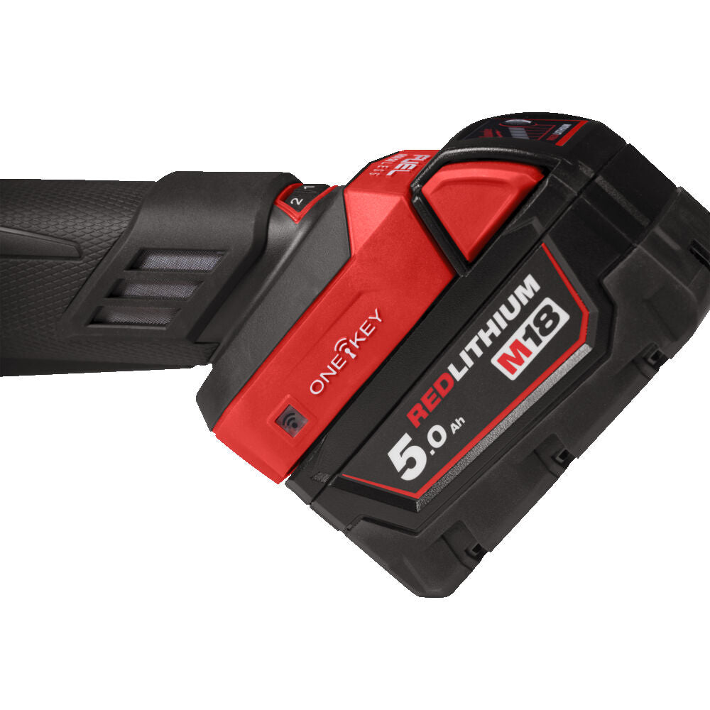 Milwaukee M18 FDGROVB-502X - Smerigliatrice dritta a batteria M18 Fuel, ONE-KEY - 2 x 5Ah