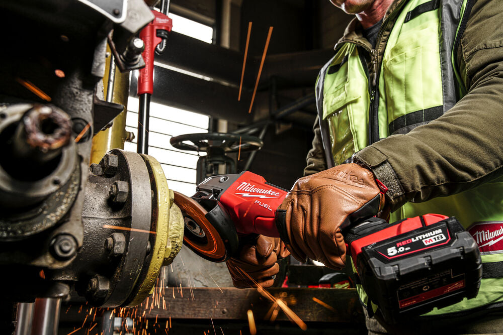 Milwaukee M18 FSAGV125XPDB-501X - Smerigliatrice angolare 18V, interruttore a paletta, velocità regolabile - 1 x 5Ah 