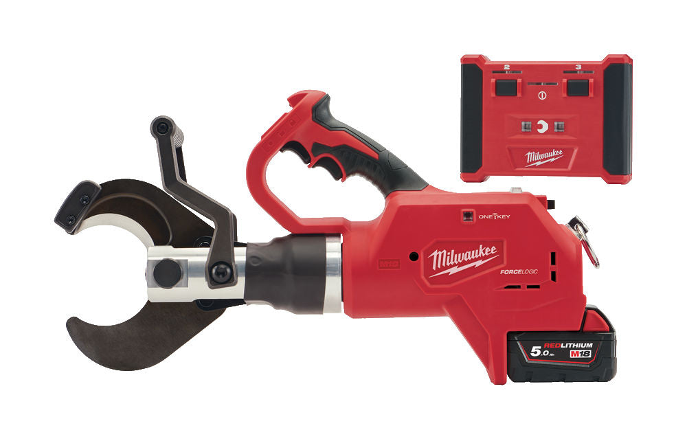 Milwaukee M18 HCC75R-502C - Tagliacavi idraulica per cavi interrati M18 con controllo a distanza