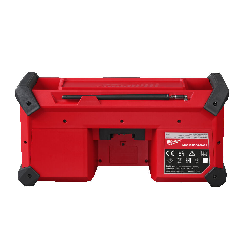 Milwaukee M18 RADDAB+G2-0 - Radio DAB+ da cantiere a batteria 18V e a corrente 