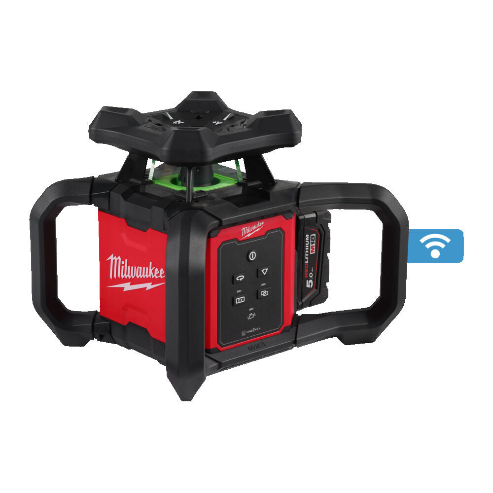 Milwaukee M18 RLOHVG300-501C - Livella laser 18V rotante 300 metri raggio orizzontale/verticale verde 
