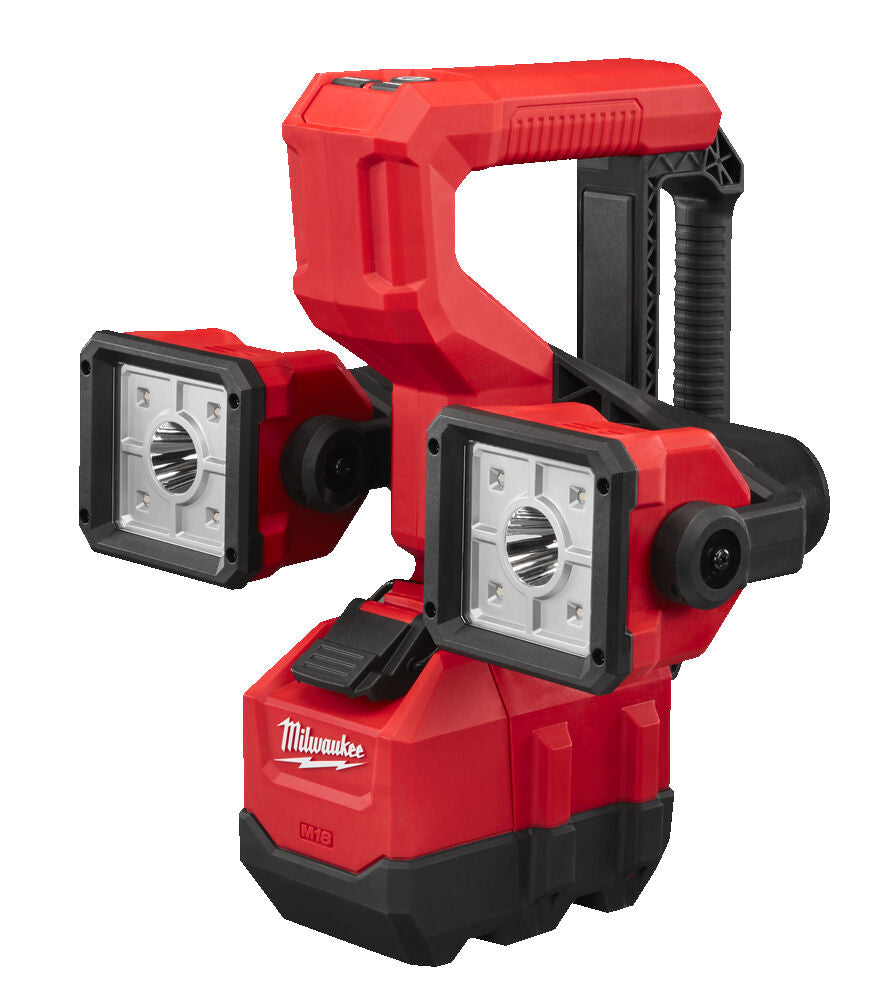 Milwaukee M18 UBL-0 - Lampada led doppia testa orientabile li-ion 18V, solo corpo