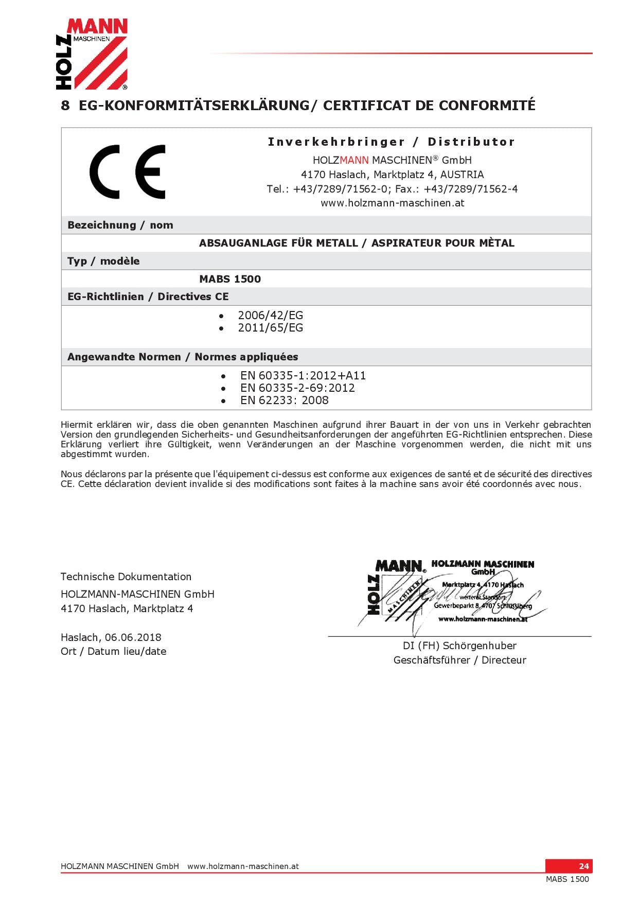 HOLZMANN mabs1500 230V