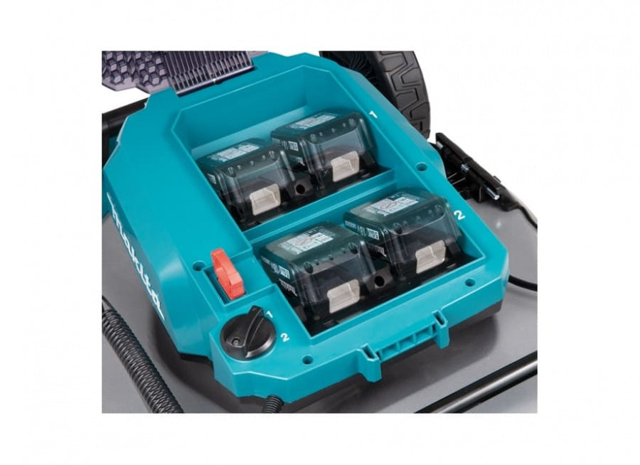 Makita DLM462PT4 - Rasaerba semovente a batteria 36V (18 + 18) taglio 46cm  - 4 x 4Ah