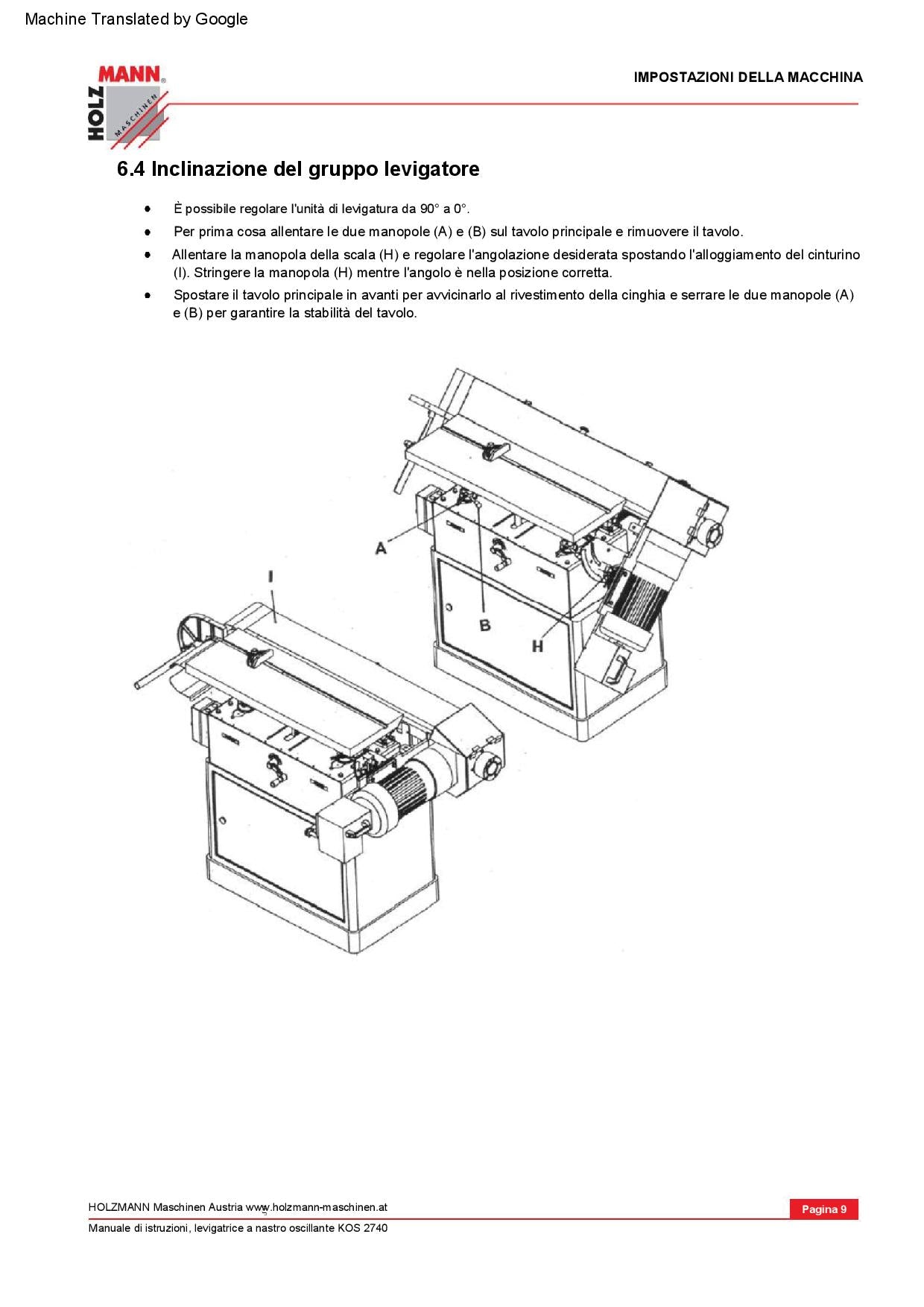 Holzmann KOS2740C_230V levigatrice a nastro oscillante
