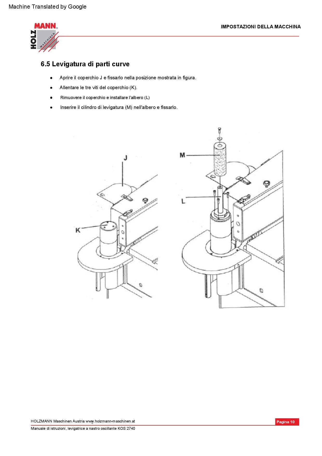 Holzmann KOS2740C_400V levigatrice a nastro oscillante