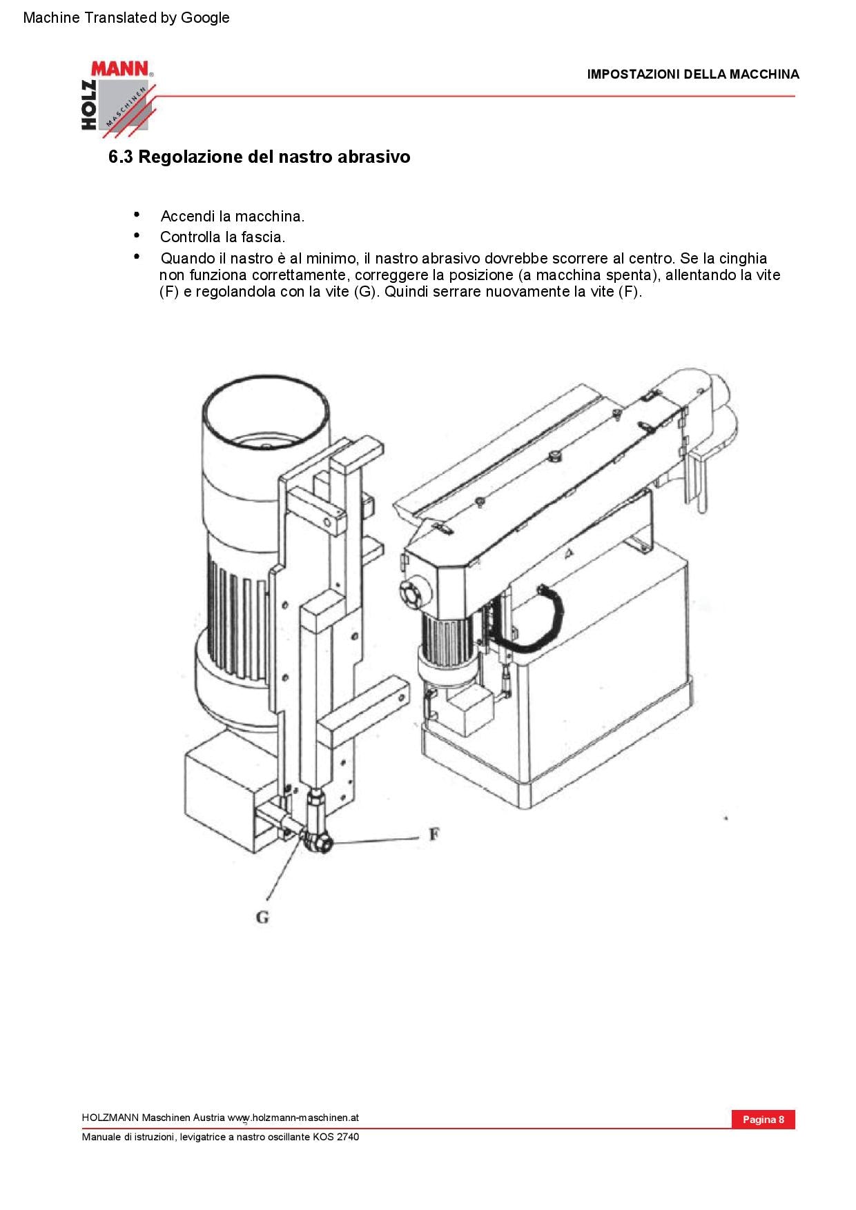 Holzmann KOS2740C_230V levigatrice a nastro oscillante