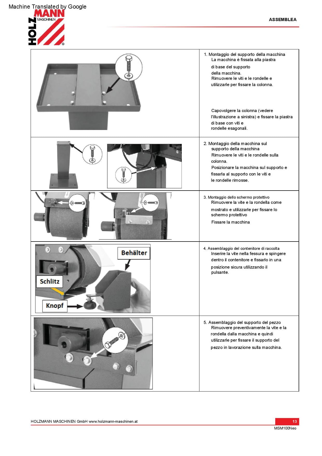 Holzmann MSM100NEO - Levigatrice a nastro per Metalli, 400V