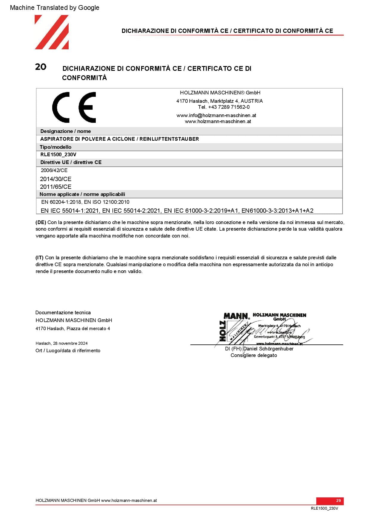 Holzmann RLE1500_230V Aspiratrucioli Depolverificatore di polvere ciclonico con telecomando