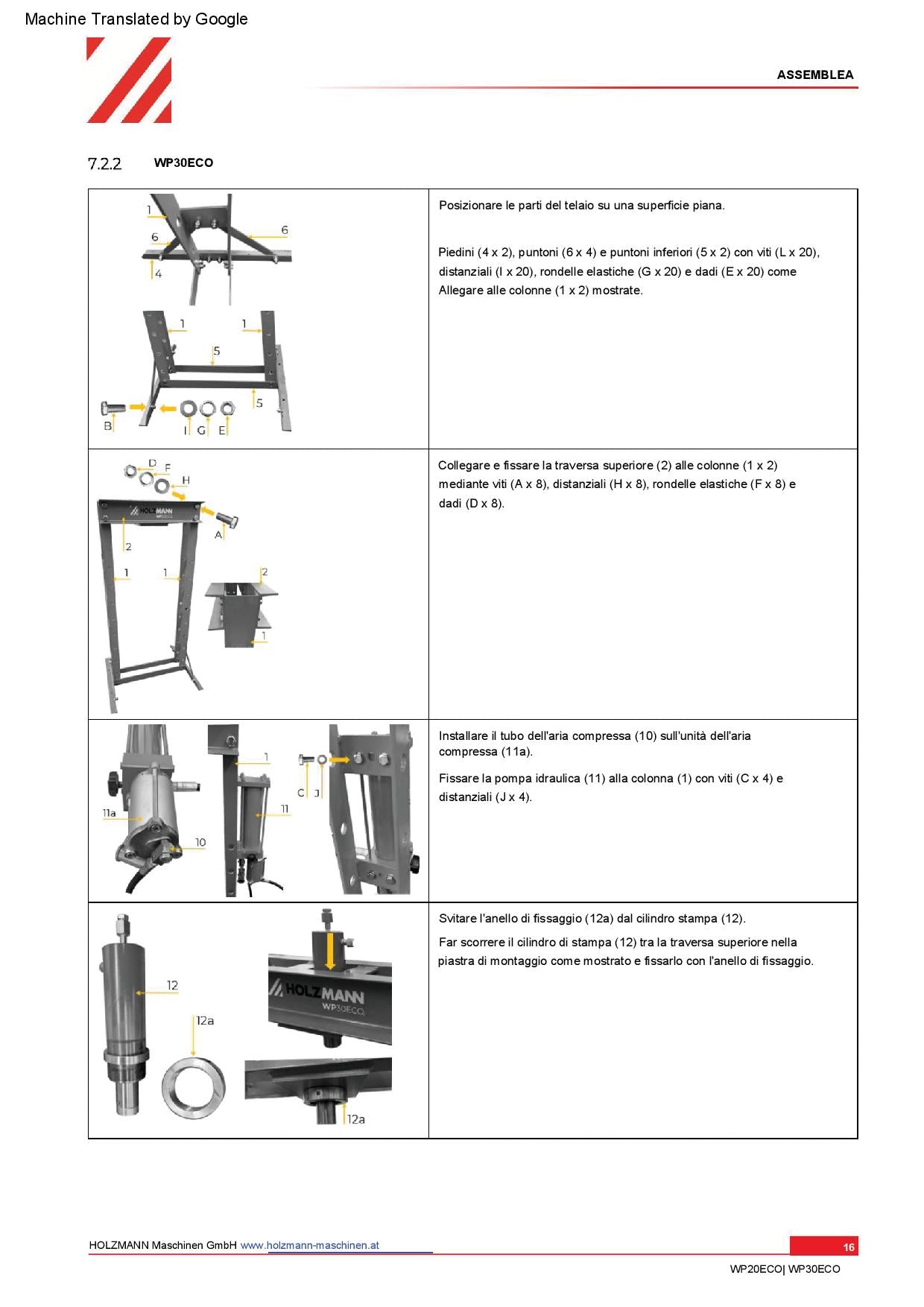 Holzmann wp30eco Pressa idraulica manuale 30 t