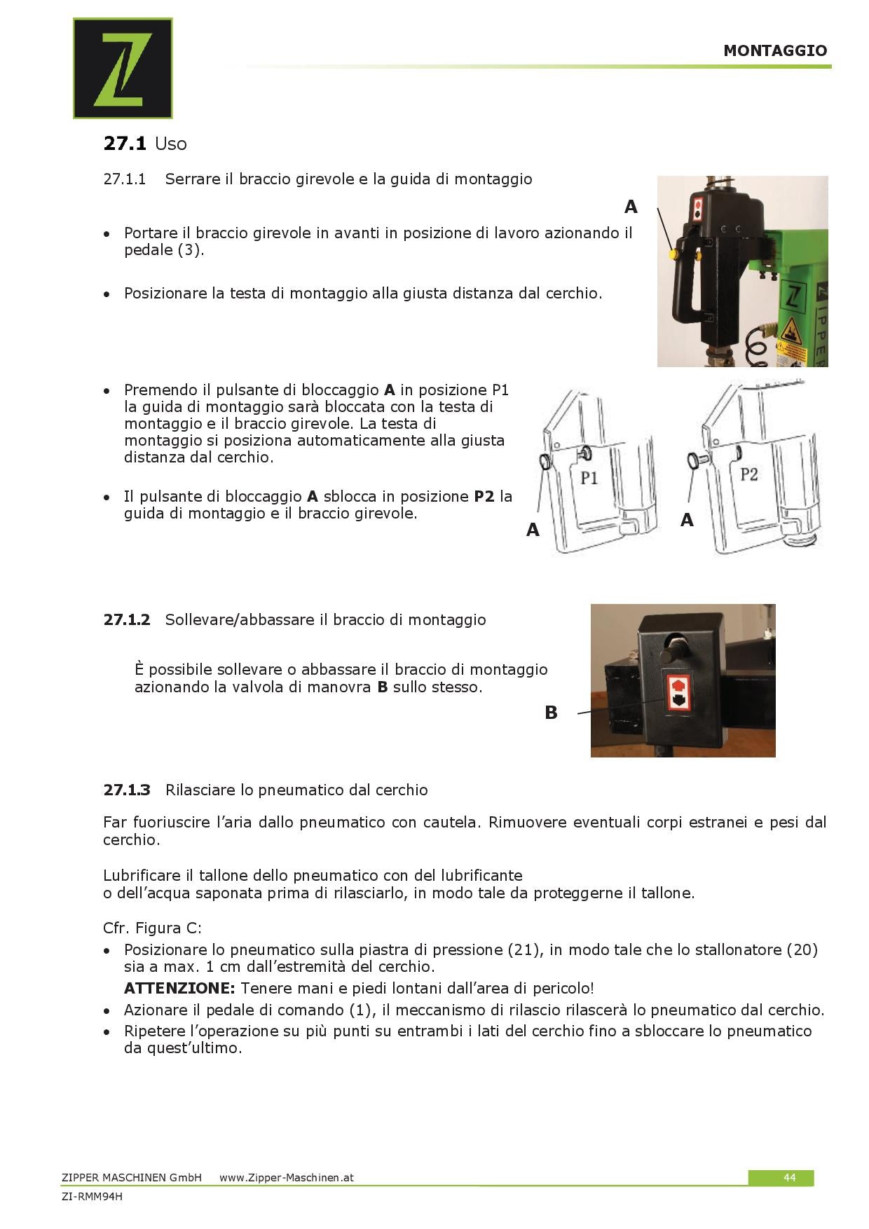 ZIPPER zi-rmm94h_230v Smontagomme auto furgoni 230V