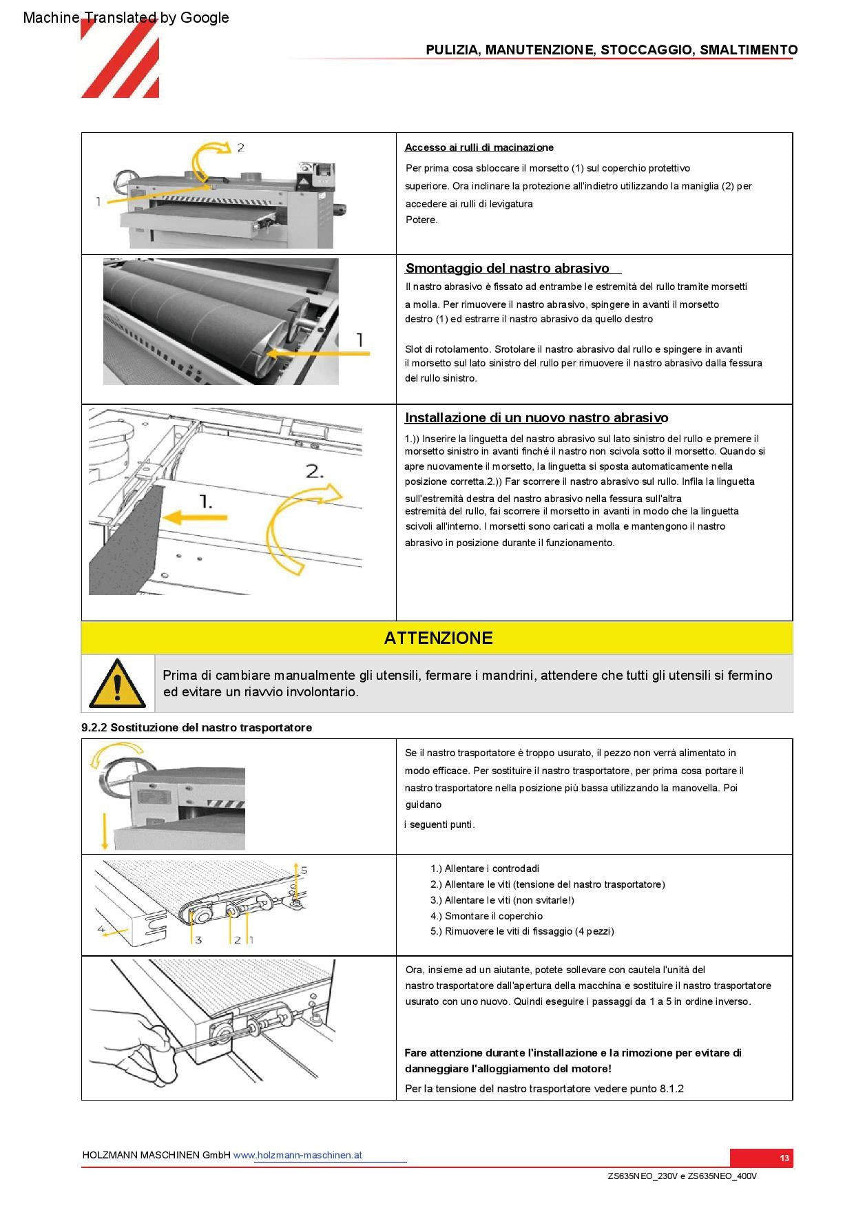 Holzmann ZS635NEO_400V mini levigatrice a nastro largo calibratrice