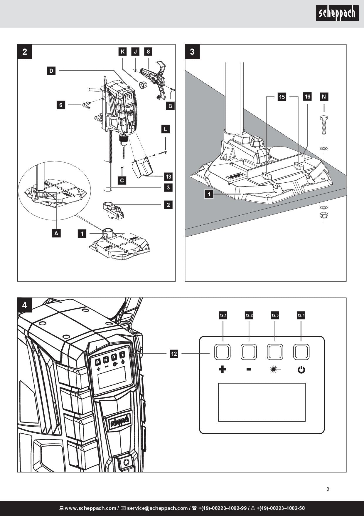 SCHEPPACH dp55 Trapano a colonna da banco con puntatore laser 710 w 220v