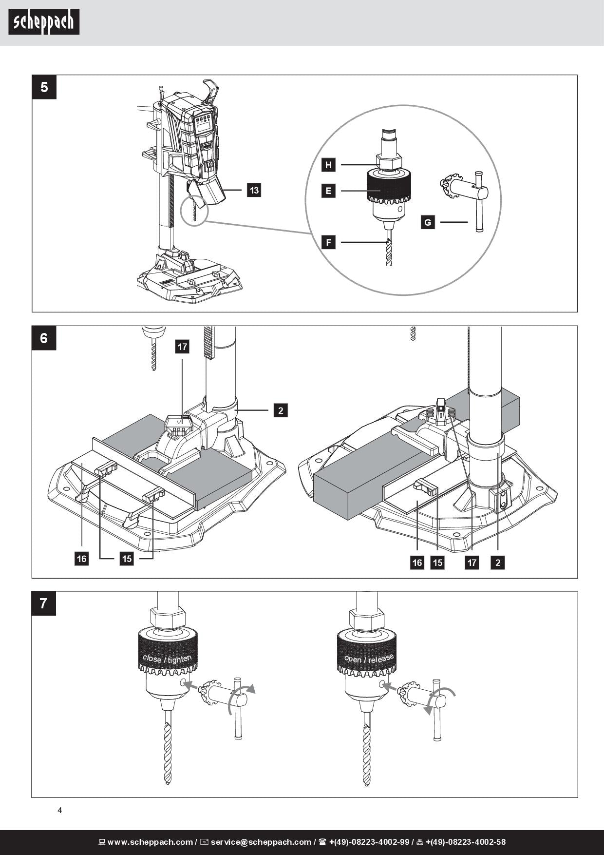 SCHEPPACH dp55 Trapano a colonna da banco con puntatore laser 710 w 220v