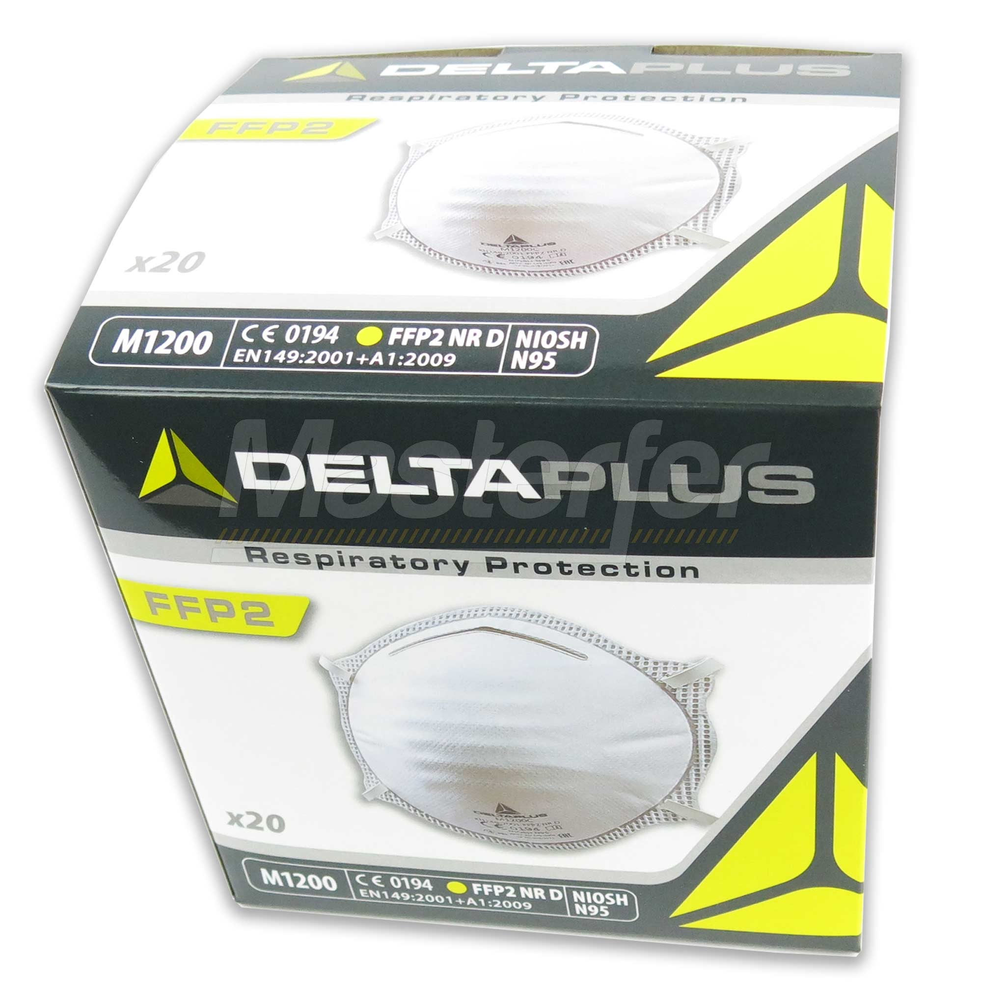 Deltaplus M1200 - Mascherina monouso a conchiglia - Protezione FFP2 EN 149:201+A1 scatola