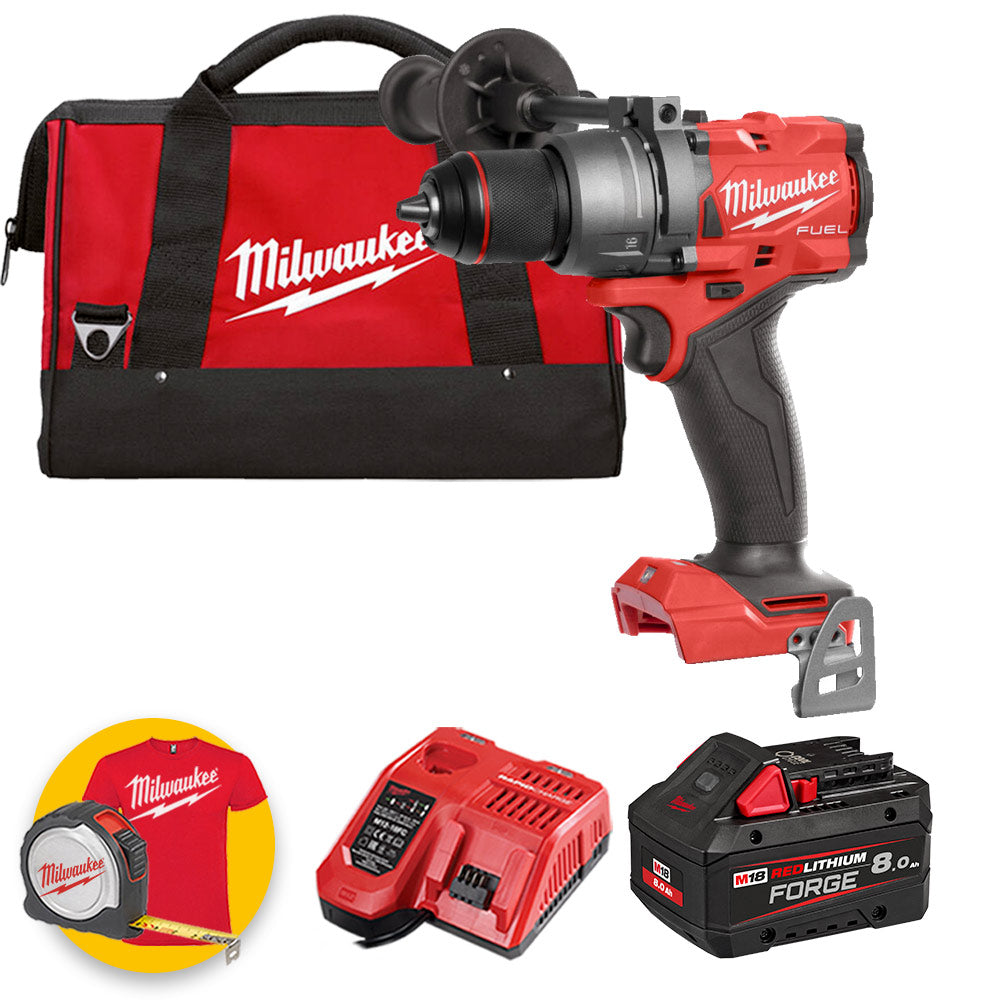 Milwaukee M18 FPD3-551B - Trapano avvitatore con percussione a batteria 18V FUEL - 1 X 8 Ah FORGE