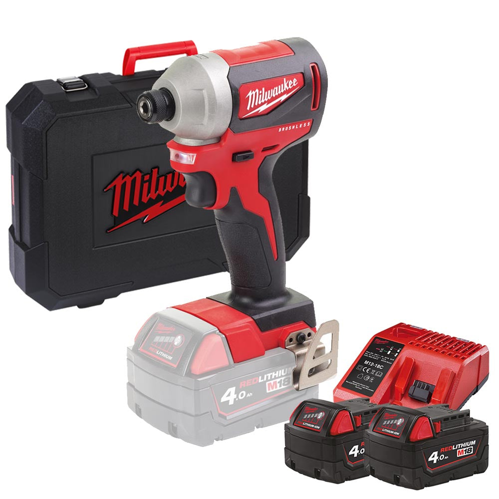 Milwaukee M18 CBLID-402C - Avvitatore a impulsi 18 Volt attacco 1/4", 2 x 4Ah 