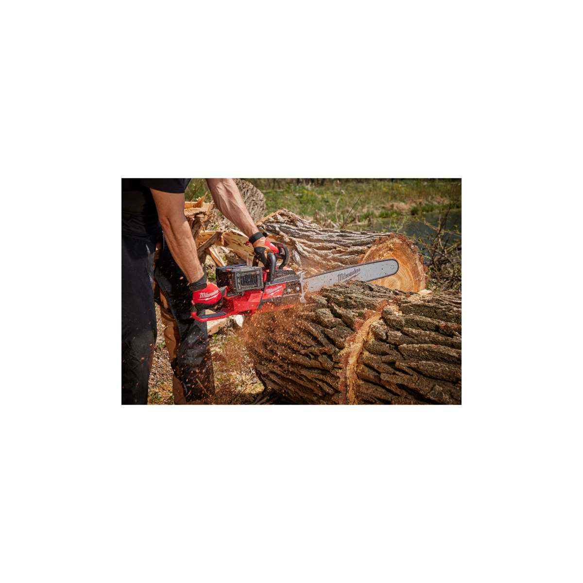 Milwaukee M18 F2CHS50-802 - Elettrosega a doppia batteria 18V - barra da 50 cm - 2 batterie da 8Ah