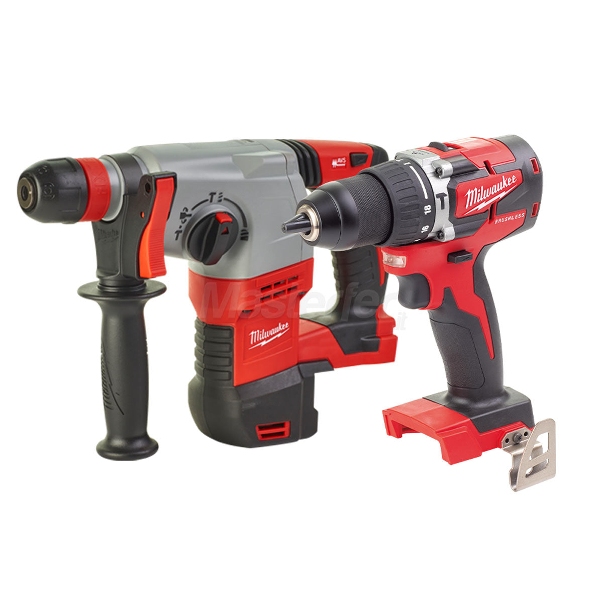 Milwaukee M18 PP2D-402C - Kit utensili a batteria 18V - Trapano con percussione + Tassellatore SDS-plus   solo corpo macchina